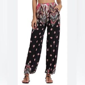 NEW! Lightweight Floral Pants w/ Drawstring & Elastic at Waist & Ankles